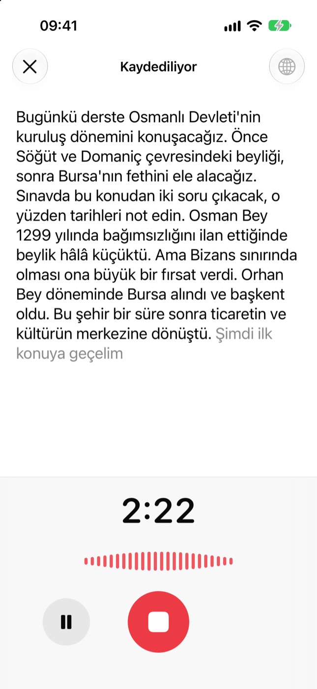 Konuşurken anında yazıya döker